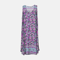 Tamsy Blue Art Midi Umbrella Dress - (28.34"x51.18")