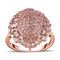 I3 Natural Pink Diamond Cluster Ring in Vermeil Rose Gold Over Sterling Silver (Size 10.0) 1.00 ctw - Sticky add to cart bar