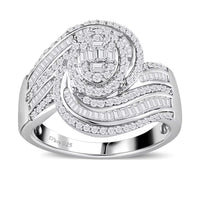 Diamond Ring in Platinum Over Sterling Silver