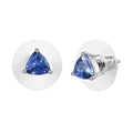 Peacock Tanzanite Solitaire Stud Earrings in Platinum Over Sterling Silver 1.25 ctw - Sticky add to cart bar