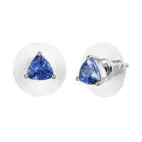 Peacock Tanzanite Solitaire Stud Earrings in Platinum Over Sterling Silver 1.25 ctw