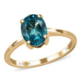 Luxoro Premium Betroka Blue Apatite Solitaire Ring, Paraiba Apatite Ring, 10K Yellow Gold Ring, Wedding Ring 1.35 ctw - Sticky add to cart bar