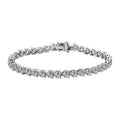 Moissanite Heart Tennis Bracelet in Platinum Over Sterling Silver (8.00 In) 14.00 ctw - Sticky add to cart bar