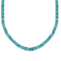 Madagascar Paraiba Apatite Beaded Necklace 20-22 Inches in Rhodium Over Sterling Silver 150.00 ctw - Sticky add to cart bar