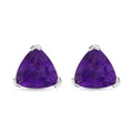 African Amethyst Solitaire Stud Earrings in Platinum Over Sterling Silver 2.90 ctw - Sticky add to cart bar