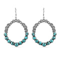 Artisan Crafted Sierra Nevada Turquoise Dangle Earrings in Sterling Silver 11.40 ctw - Sticky add to cart bar