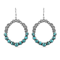 Artisan Crafted Sierra Nevada Turquoise Dangle Earrings in Sterling Silver 11.40 ctw