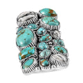 Artisan Crafted Premium Sierra Nevada Turquoise, Designer Gemstone Ring in Sterling Silver (Size 10.0) - Sticky add to cart bar