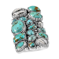 Artisan Crafted Premium Sierra Nevada Turquoise, Designer Gemstone Ring in Sterling Silver (Size 10.0)