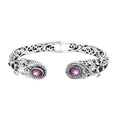 TLV Bali Legacy Indian Star Ruby, Multi Gemstone Bangle Bracelet in Sterling Silver (7.25 In) 6.60 ctw - Sticky add to cart bar