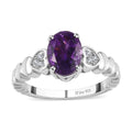 Premium Moroccan Amethyst, Diamond Ring in Platinum Over Sterling Silver (Size 10.0) 1.20 ctw - Sticky add to cart bar