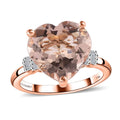 Luxoro 14K Rose Gold AAA Marropino Morganite and G-H I1 Diamond Ring (Size 10.0) 4.65 ctw - Sticky add to cart bar