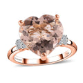 Luxoro 14K Rose Gold AAA Marropino Morganite, Diamond (G-H, I1) Ring (Size 8.5) 5.20 ctw - Sticky add to cart bar