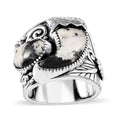 Artisan Crafted Premium White Buffalo Ring in Sterling Silver (Size 10.0) 10.35 ctw - Sticky add to cart bar