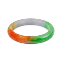 Multi Color Jade (D) 250.00 ctw Circle Bangle Bracelet (8.0 In)