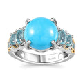 Sleeping Beauty Turquoise, Betroka Blue Apatite Ring in Vermeil YG and Platinum Over Sterling Silver (Size 10.0) 5.30 ctw - Sticky add to cart bar