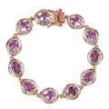 Premium Rose De France Amethyst Bracelet in Vermeil RG and Platinum Over Sterling Silver (6.50 In) 14.65 ctw - Sticky add to cart bar