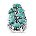 Artisan Crafted Premium Sierra Nevada Turquoise Elongated Ring in Sterling Silver (Size 10.0) 17.15 ctw - Sticky add to cart bar