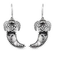 Artisan Crafted White Buffalo 23.25 ctw Bear Claw Earrings in Sterling Silver