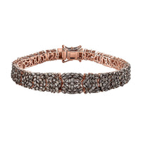 Natural Champagne Diamond 5.00 ctw Bracelet in 18K Vermeil Rose Gold Over Sterling Silver (7.25 In)
