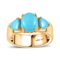 Sleeping Beauty Turquoise Ring in Vermeil YG Over Sterling Silver (Size 10.0) 3.15 ctw