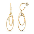 Italian 10K Yellow Gold Double Oval Drop Half Hoop Earrings 1.95 Grams - Sticky add to cart bar
