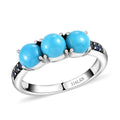 Sleeping Beauty Turquoise and Simulated Blue Diamond Ring in Stainless Steel (Size 10.0) 1.60 ctw - Sticky add to cart bar