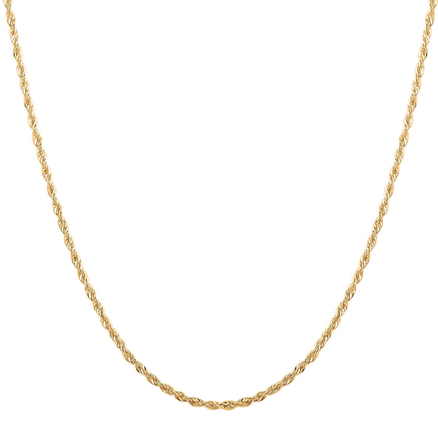 10K Yellow Gold 3.27mm Laser Rope Chain Necklace 20 Inches 4.90 Grams