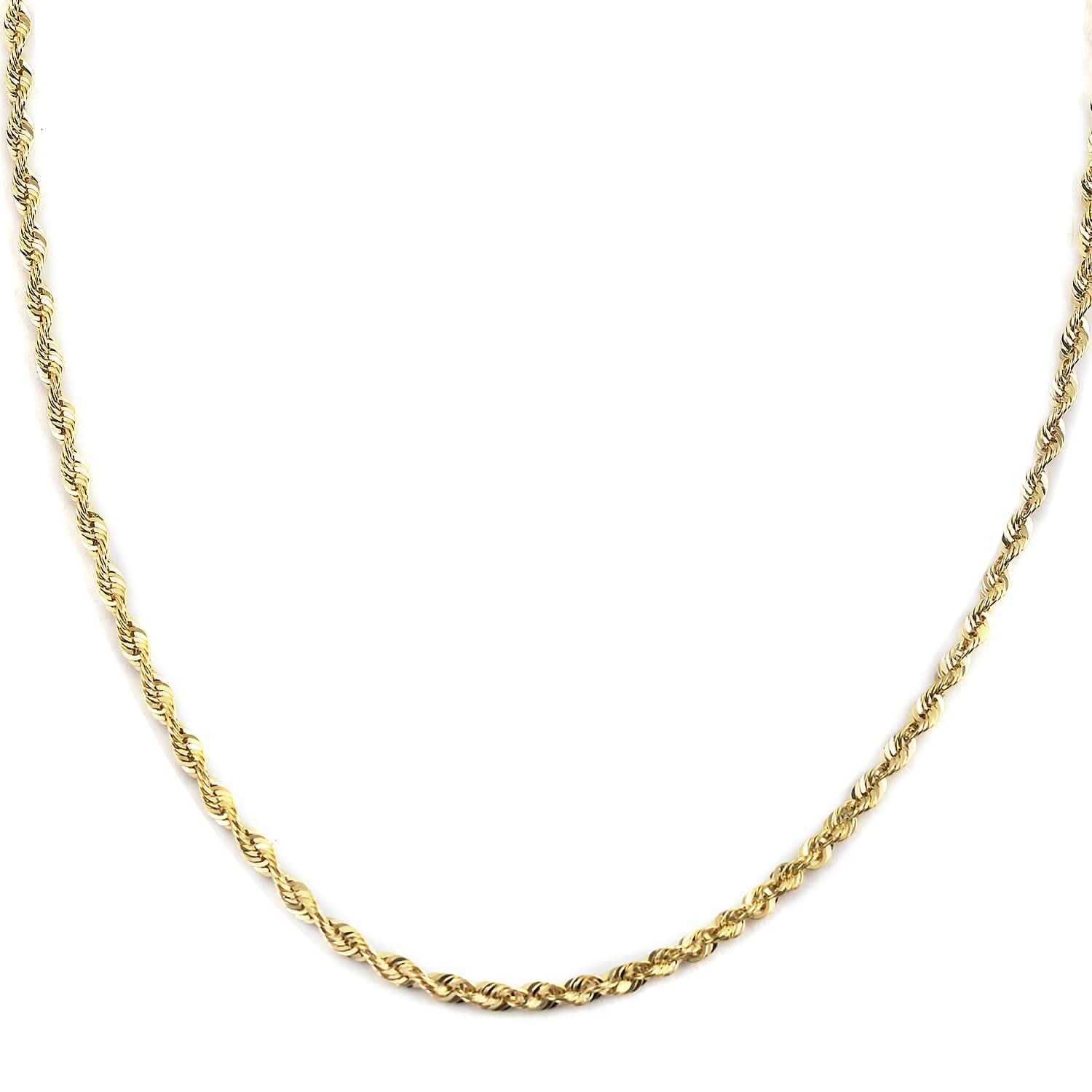14K Yellow Gold 2.5mm Laser Rope Necklace 22 Inches 3.60 Grams