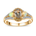 AAA Turkizite and Multi Gemstone Ring in Vermeil Yellow Gold Over Sterling Silver (Size 6.0) 1.50 ctw - Sticky add to cart bar