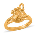 24K Yellow Gold Electroform Lucky Bag Ring (Size 6.0) 2 Grams - Sticky add to cart bar