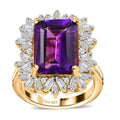 Moroccan Amethyst, White Zircon Ring in Vermeil YG Over Sterling Silver (Size 10.0) 9.30 ctw - Sticky add to cart bar