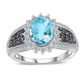 Premium Mangoro Aquamarine, Multi Gemstone Ring in Platinum Over Sterling Silver (Size 9.0) 2.90 ctw - Sticky add to cart bar