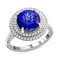 Certified & Appraised Rhapsody 950 Platinum AAAA Tanzanite and E-F VS Diamond Ring 7.10 Grams 3.50 ctw - Sticky add to cart bar