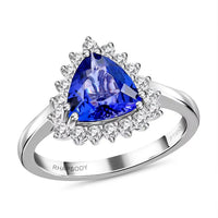 Certified & Appraised Rhapsody 950 Platinum AAAA Tanzanite, Diamond (E-F, VS) (0.36 cts) Ring (Size 10.0) (6.24 g) 2.10 ctw