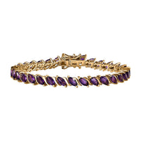 Premium African Amethyst Tennis Bracelet in Vermeil YG Over Sterling Silver (6.50 In) 7.25 ctw