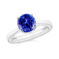Roumd Tanzanite Solitaire Ring