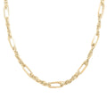 Figaro Fancy Italian 10K Yellow Gold Necklace 18-20 Inches 10.29 Grams - Sticky add to cart bar