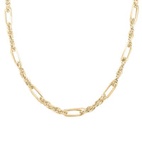 Figaro Fancy Italian 10K Yellow Gold Necklace 18-20 Inches 10.29 Grams