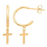 Croce Italian 10K Yellow Gold Earrings 0.94 Grams