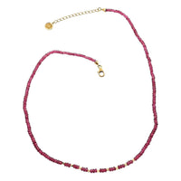 Iliana 18K Yellow Gold AAA Ouro Fino Rubellite Beaded Necklace 18-20 Inches 40.00 ctw