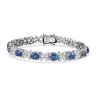 TLV Kyanite, White Topaz Bracelet in Platinum Over Sterling Silver (7.25 In) 19.40 ctw