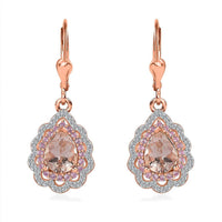 Premium Marropino Morganite and Multi Gemstone Earrings in Vermeil Rose Gold Over Sterling Silver 2.90 ctw