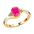 Certified & Appraised Luxoro 14K Yellow Gold AAA Montepuez Ruby and G-H I2 Diamond Ring (Size 10.0) 4.15 Grams 1.65 ctw - Sticky add to cart bar