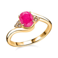 Certified & Appraised Luxoro 14K Yellow Gold AAA Montepuez Ruby and G-H I2 Diamond Ring (Size 10.0) 4.15 Grams 1.65 ctw