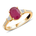 Certified & Appraised Iliana AAA Royal Ruby and G-H SI Diamond 1.60 ctw Ring in 18K Yellow Gold - Sticky add to cart bar