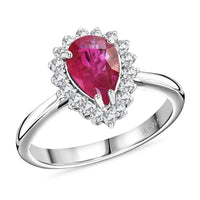 Iliana 18K White Gold AAA Montepuez Ruby and G-H SI Diamond Ring (Size 10.0) 1.50 ctw