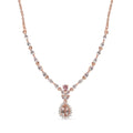 Premium Marropino Morganite and Multi Gemstone Drop Necklace 18-20 Inches in Vermeil Rose Gold Over Sterling Silver 3.00 ctw - Sticky add to cart bar
