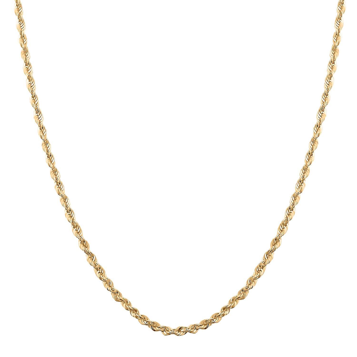2mm Rope Chain Necklace in 10K Yellow Gold 1.90 Grams 24 Inches