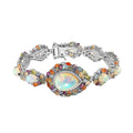 D'Joy Ethiopian Welo Opal and Multi Gemstone 30.00 ctw Plum Blossom Bracelet in Platinum Over Sterling Silver (7.25 In) - Sticky add to cart bar
